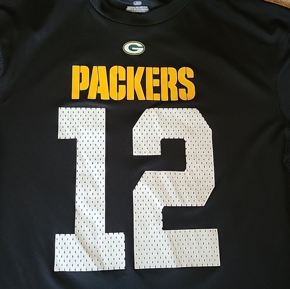 NFL Green Bay Packers Rodgers #12 Jersey Team T-Shirt Size Men's large black whi - Picture 2 of 9